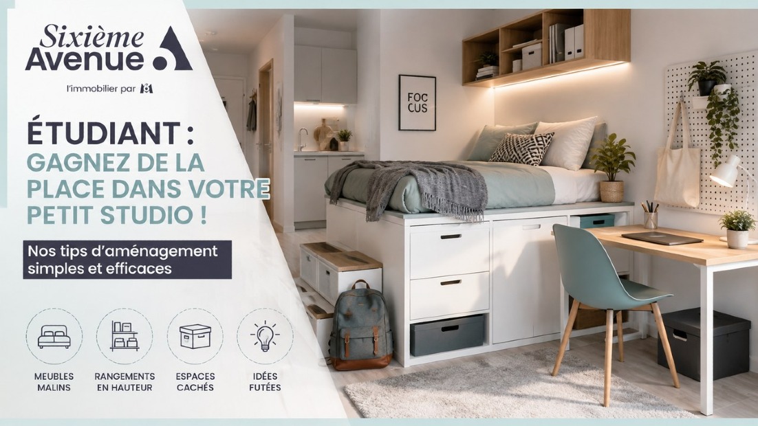 🎓 Petit studio étudiant : nos astuces d’aménagement pour gagner un maximum de place