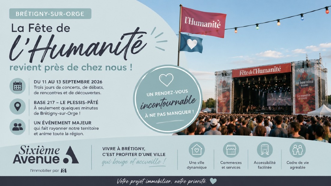 🎶 La Fête de l’Humanité revient près de Brétigny-sur-Orge en septembre 2026 !