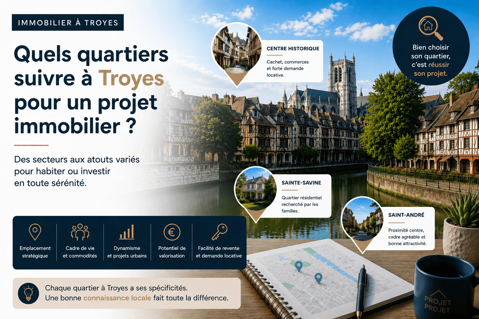 Quels quartiers suivre à Troyes pour un projet immobilier ?